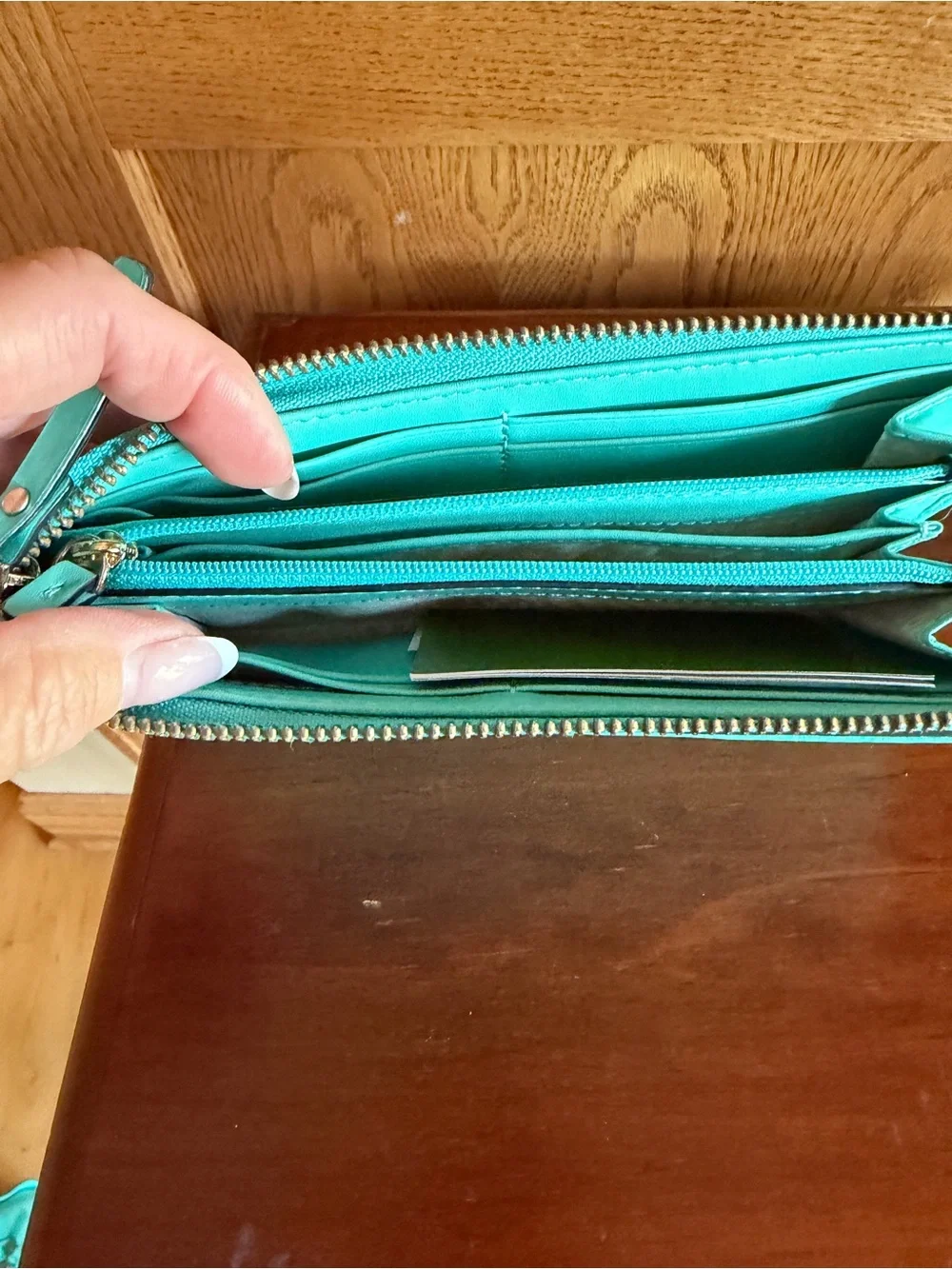 EUC, kate spade turquoise bow satchel with matching wallet